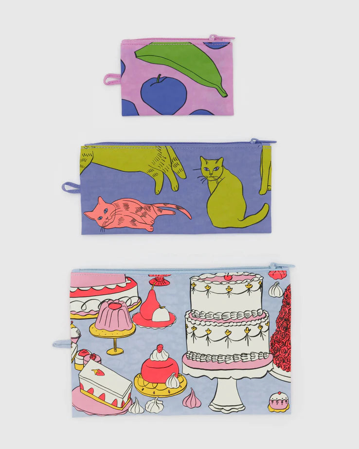 Baggu Flat Pouch Set - Multiple Options