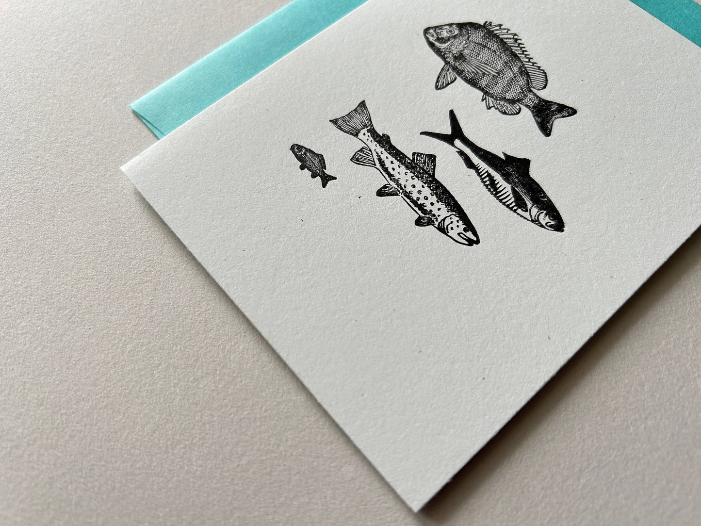 Runaway Press Letterpress Card, Nature Series: Fish, Trout, Bluegill