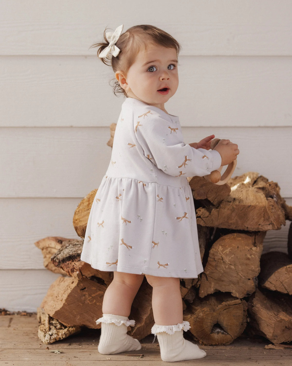 Rylee + Cru Raglan Dress Foxes, Fog