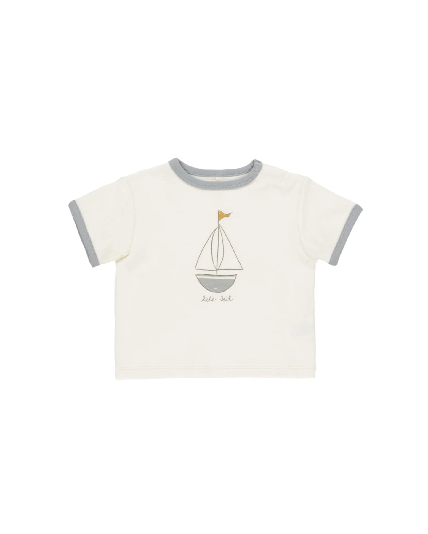 Quincy Mae Ringer Tee, Ivory/Boat