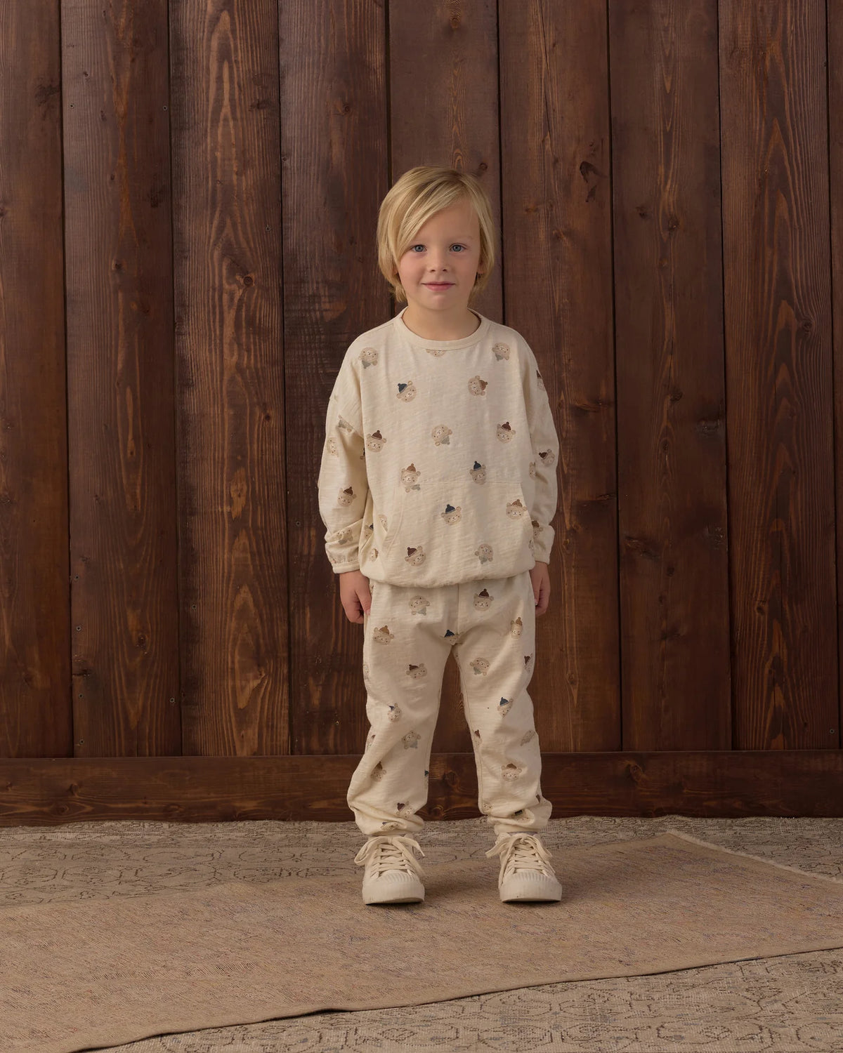Rylee + Cru Relaxed Set , Winter Bears/Natural