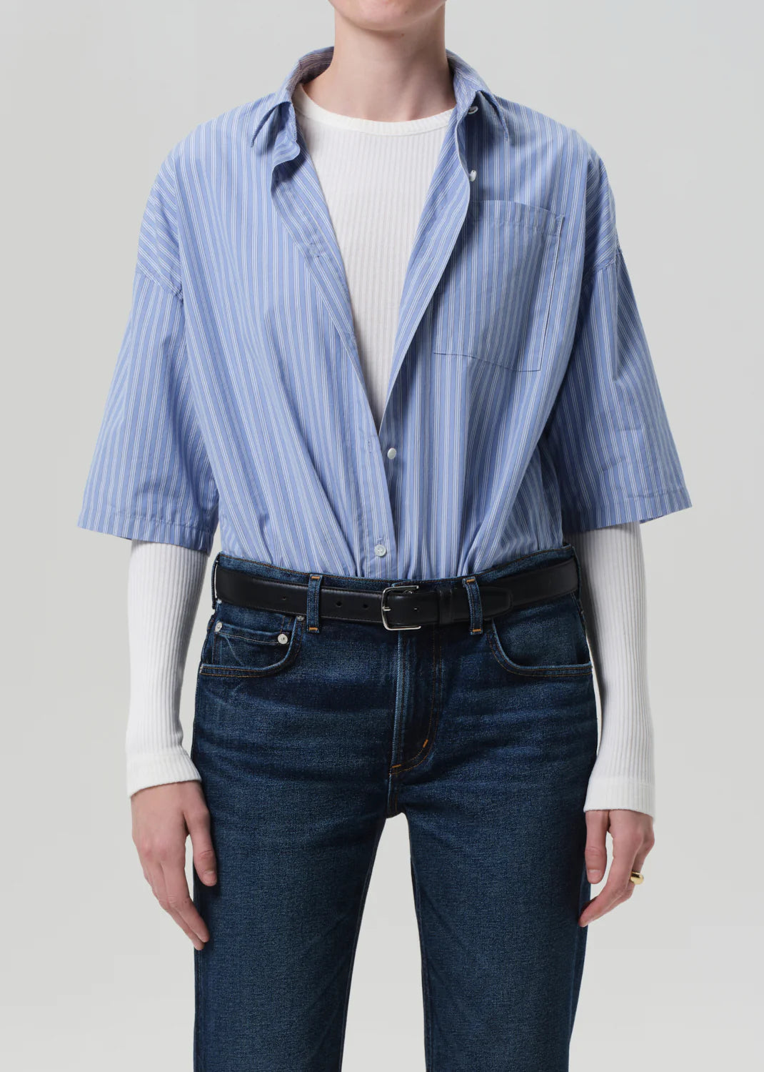 Citizens of Humanity Frances Cropped Cape Button Up in Kindred