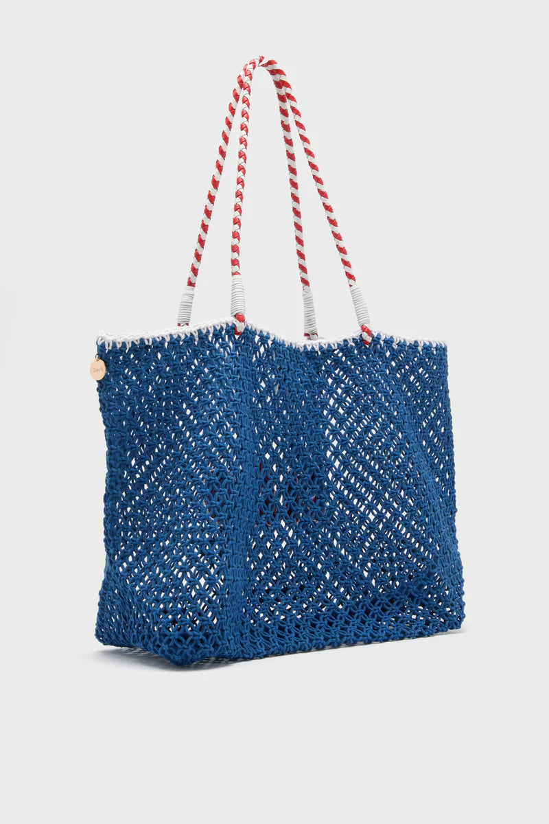 Clare V L'Ete Tote Cobalt w/ Poppy & Cream Ciao