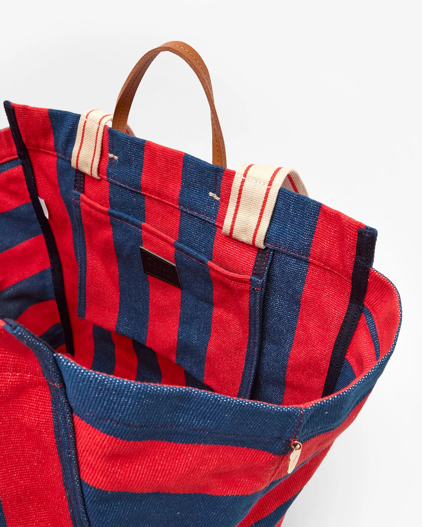 Clare V Beach Tote, Canvas Stripe