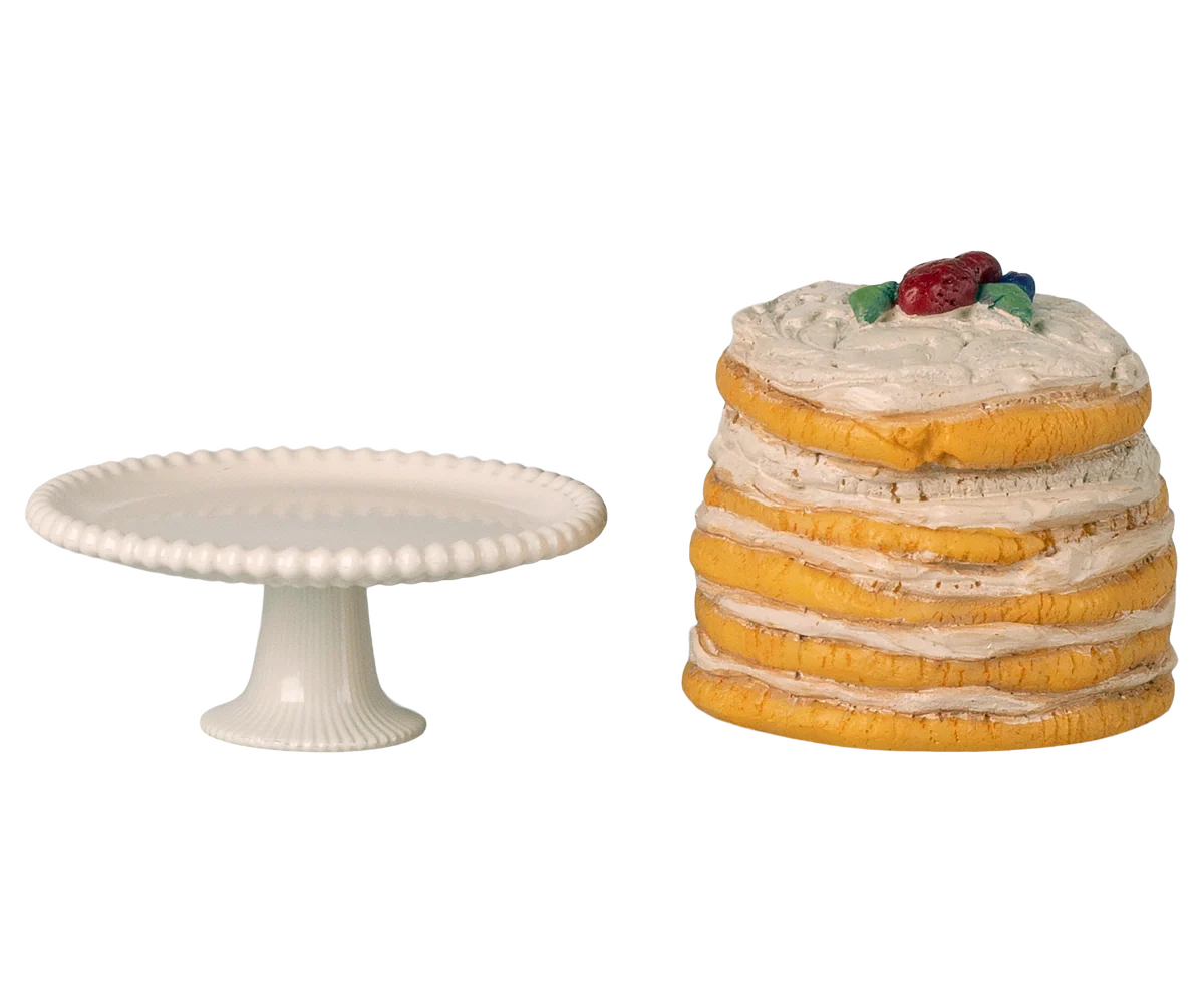 Maileg Party Cake and Cake Stand, Mouse