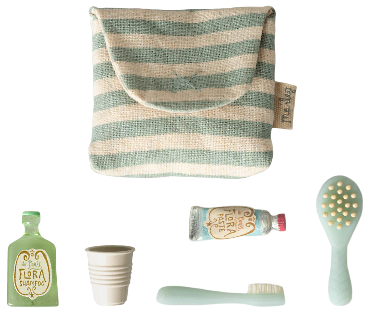 Maileg Toothbrush Set in Bag, Mouse - Multiple Options