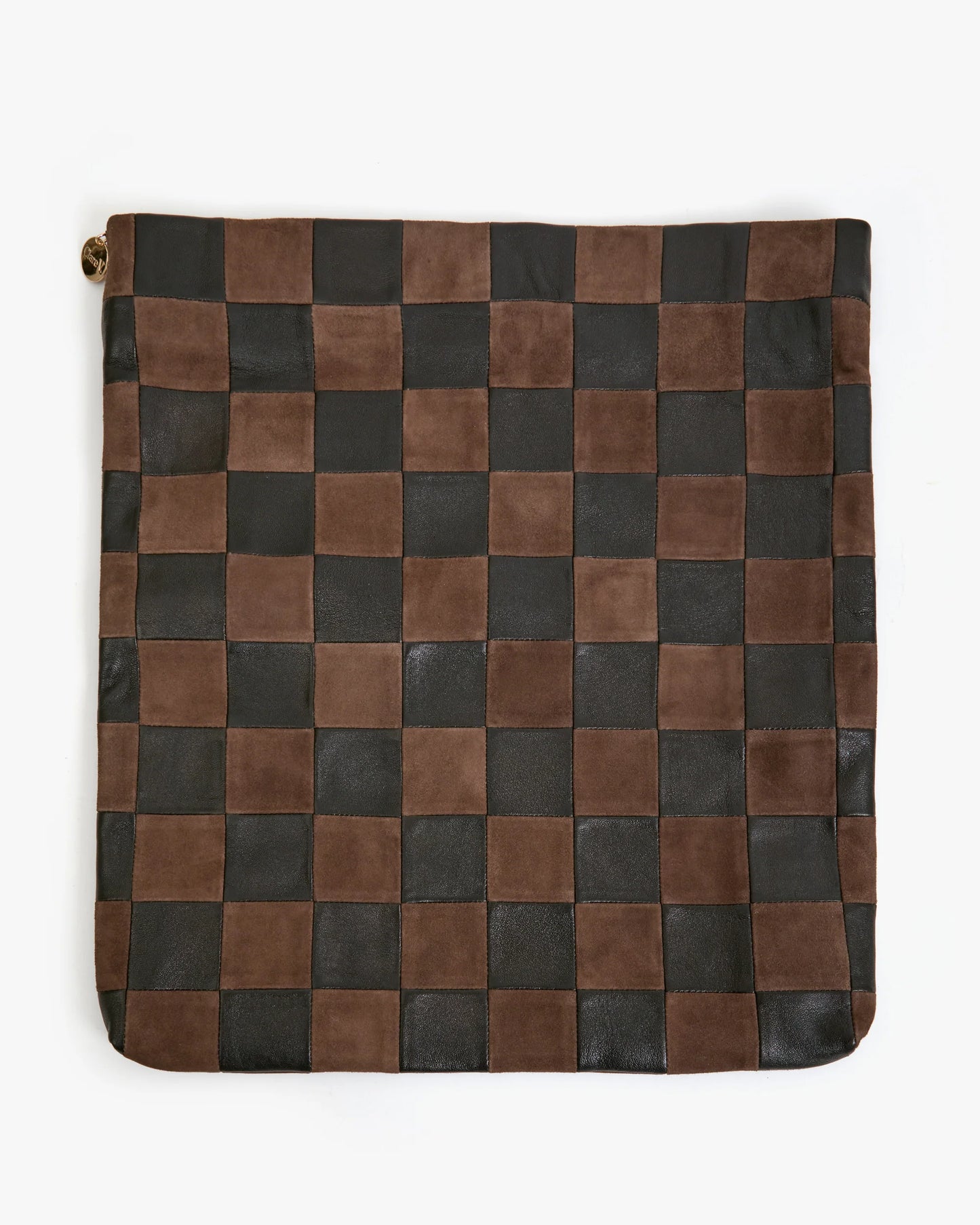 Clare V Carryall Clutch W/ Tabs, Black/Chocolate Checker