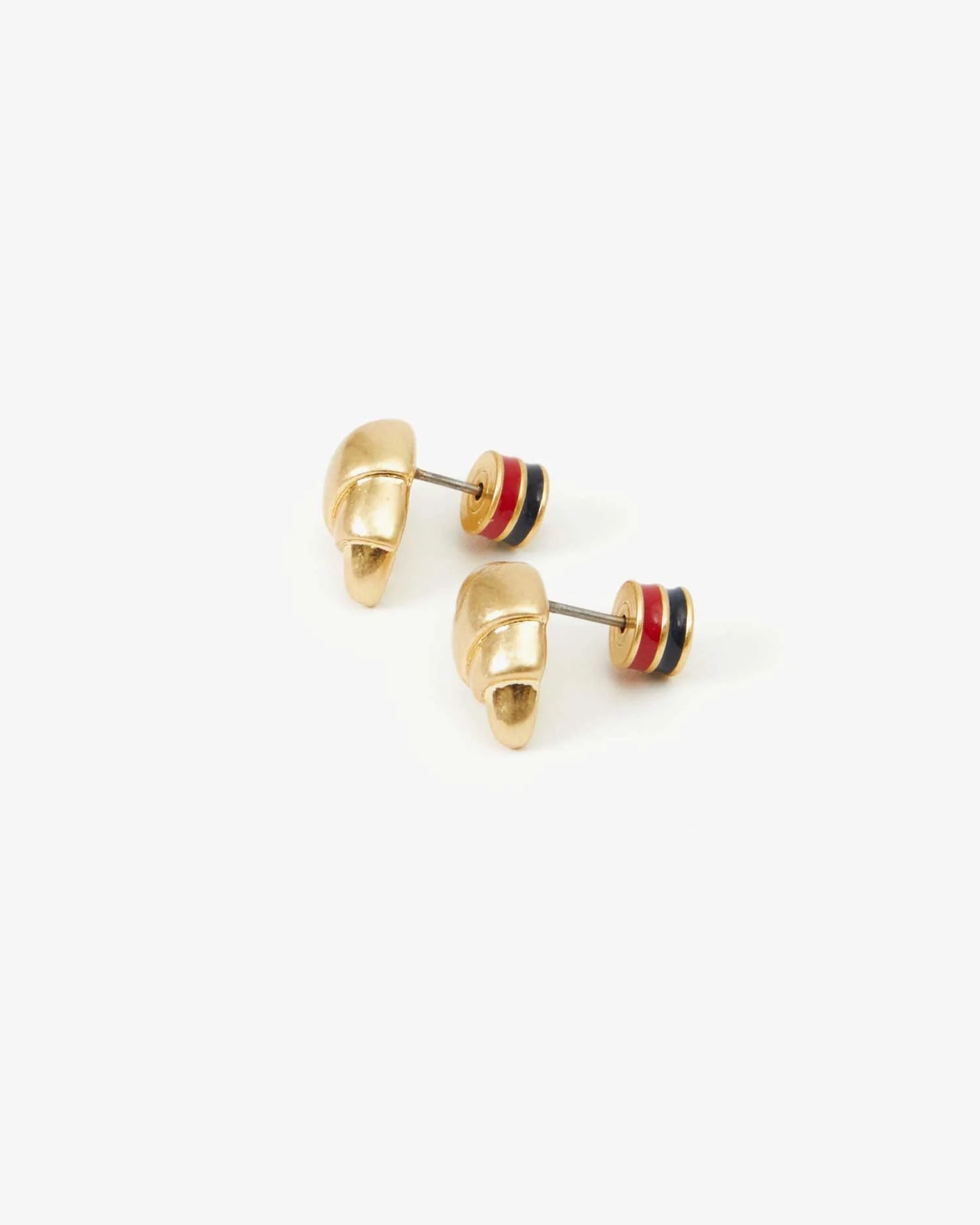 Clare V Croissant Studs, Vintage Gold