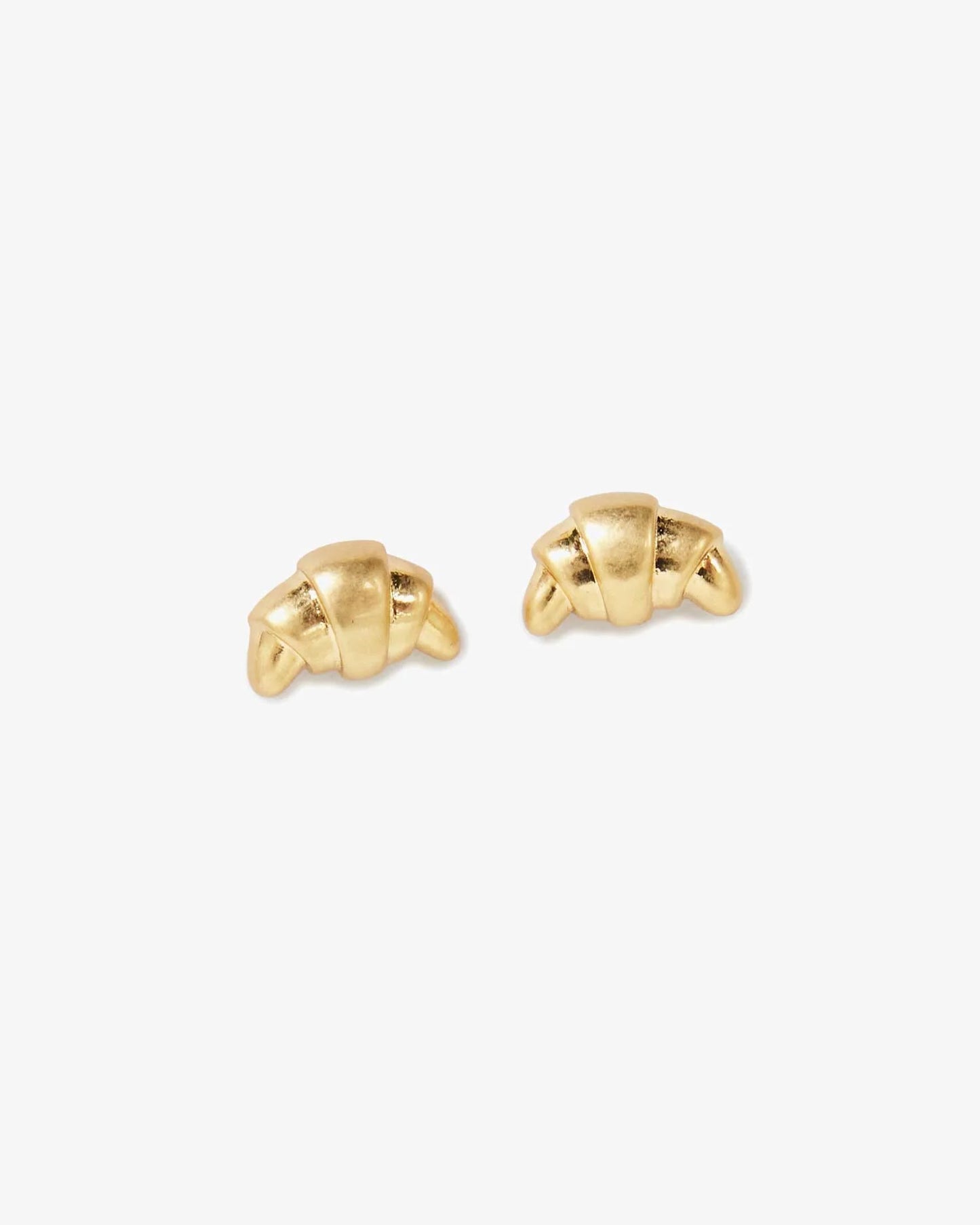 Clare V Croissant Studs, Vintage Gold