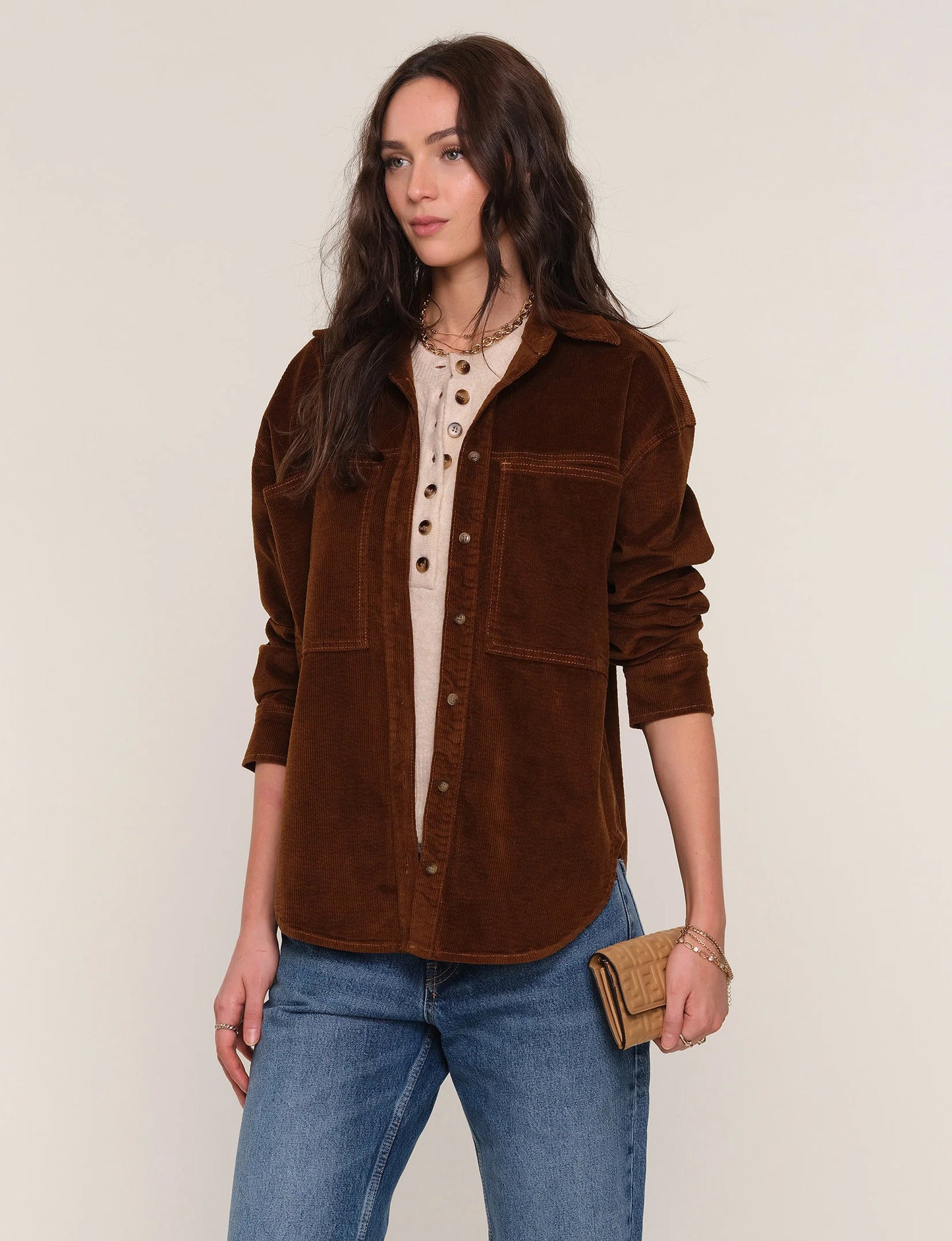Heartloom Tilly Corduroy Shirt, Saddle
