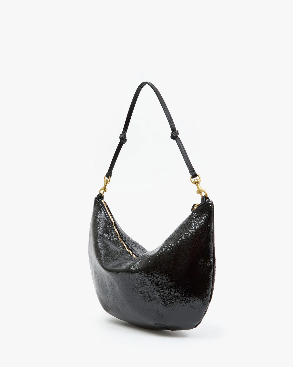 Clare V Lune, Black Crinkle Patent