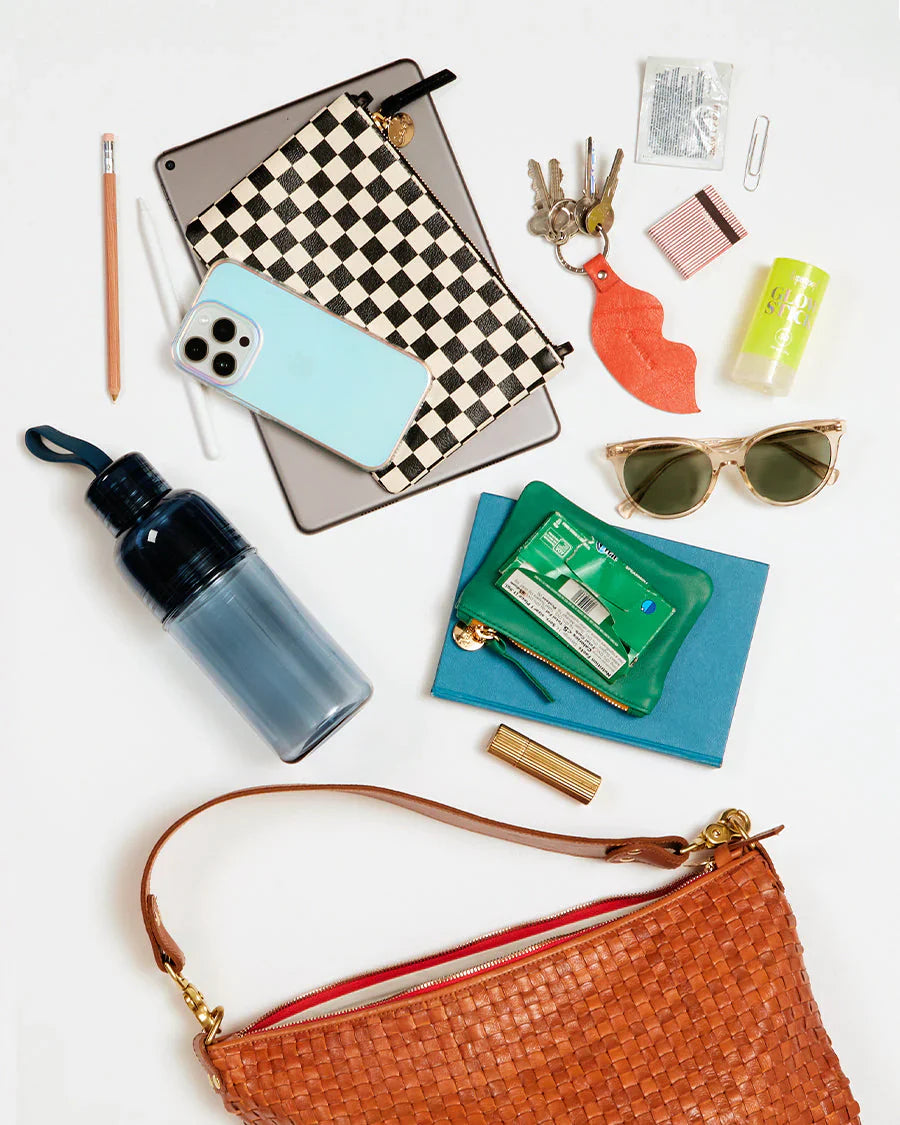 Clare V Moyen Messenger, Cream Woven Checker