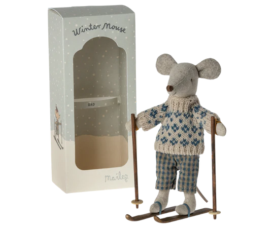 Maileg Winter Mouse With Ski Set - Multiple Options