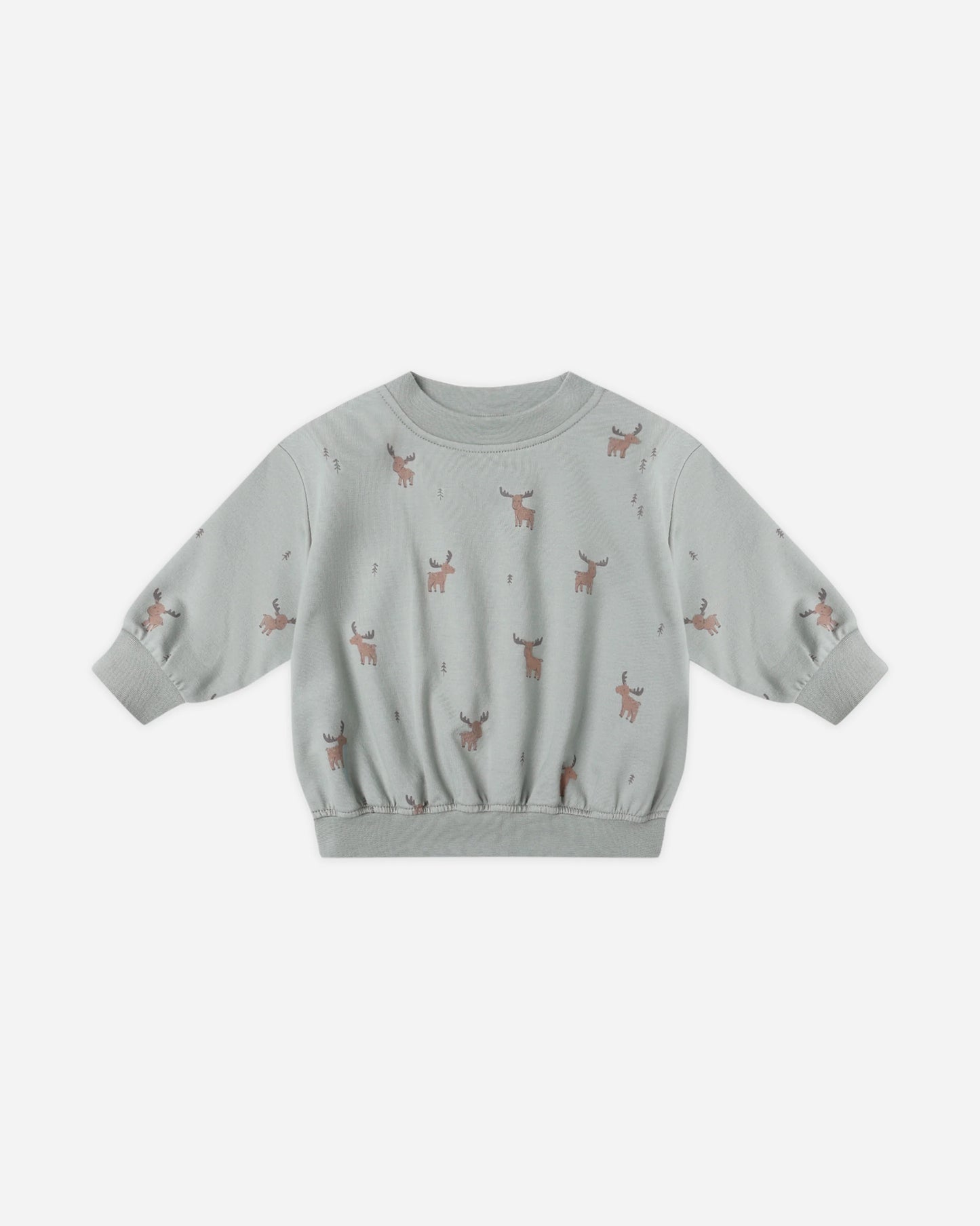Quincy Mae Relaxed Sweatshirt, Moose/Blue