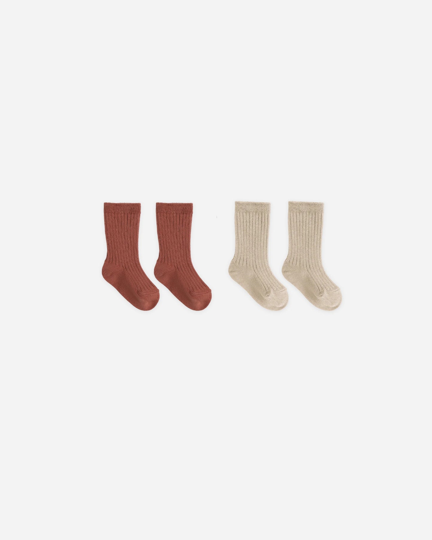 Quincy Mae Socks Set, Cranberry/Oat