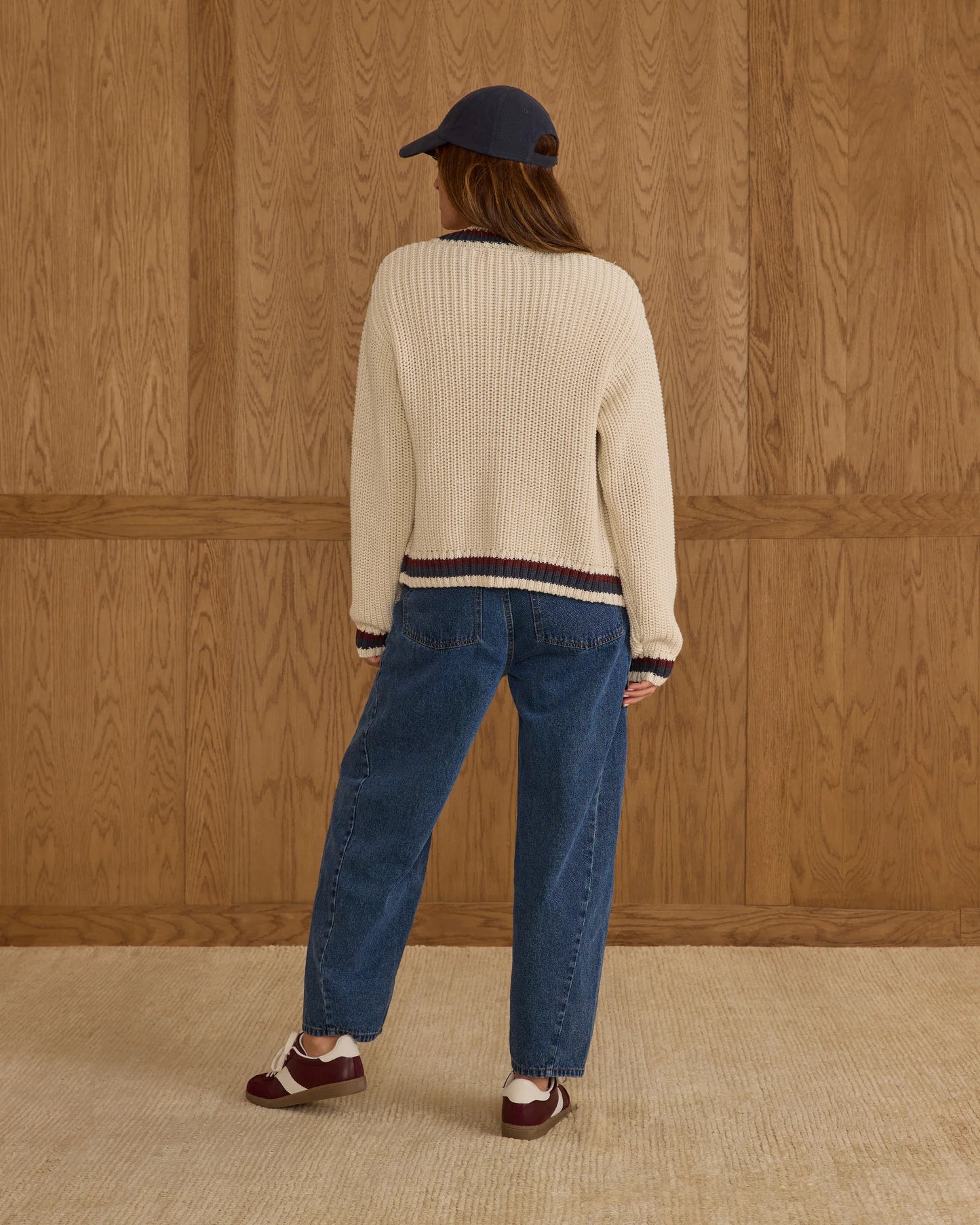 Rylee + Cru Women's Collegiate Cardigan, Natural