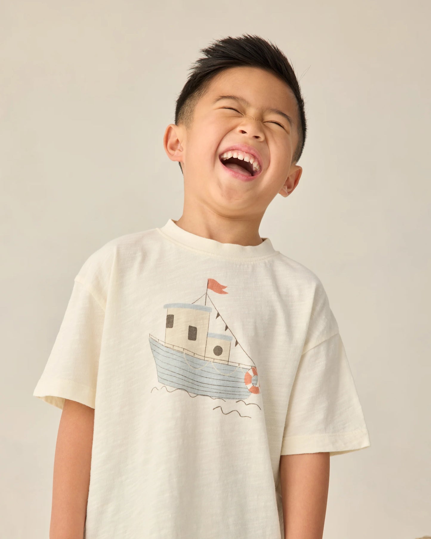 Rylee + Cru Relaxed Tee Tug Boat/Ivory