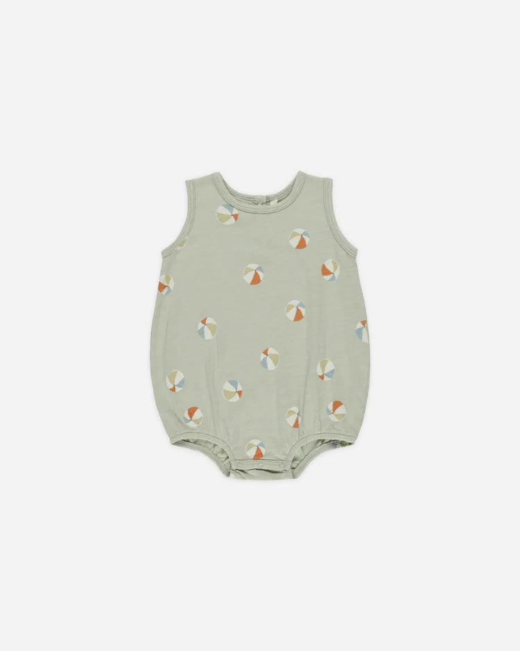 Rylee + Cru Bubble Onesie, Sage/Beach Balls