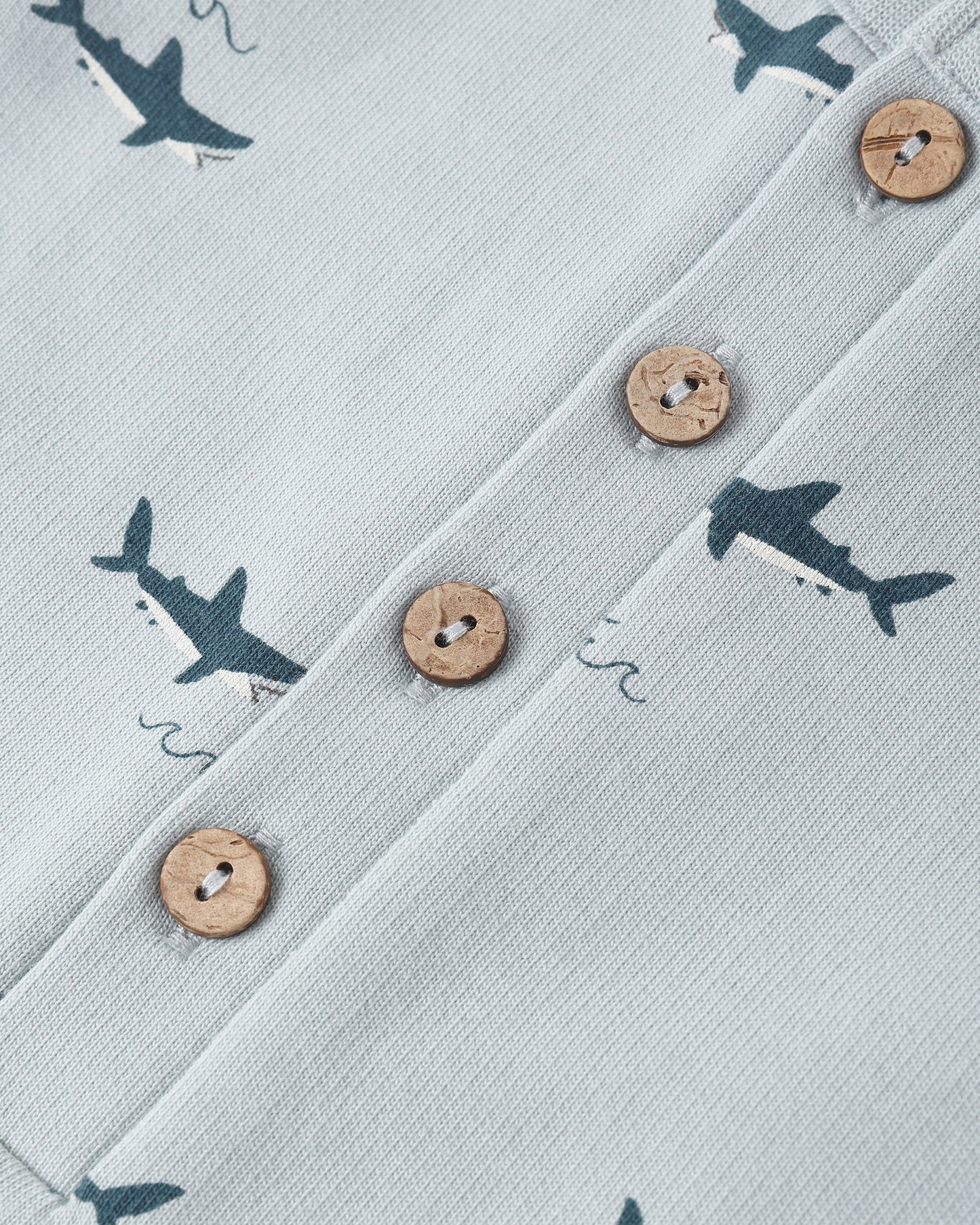 Rylee + Cru Davis Romper Sharks/Light Blue