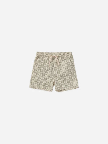 Rylee + Cru BoardShort - Palm Check