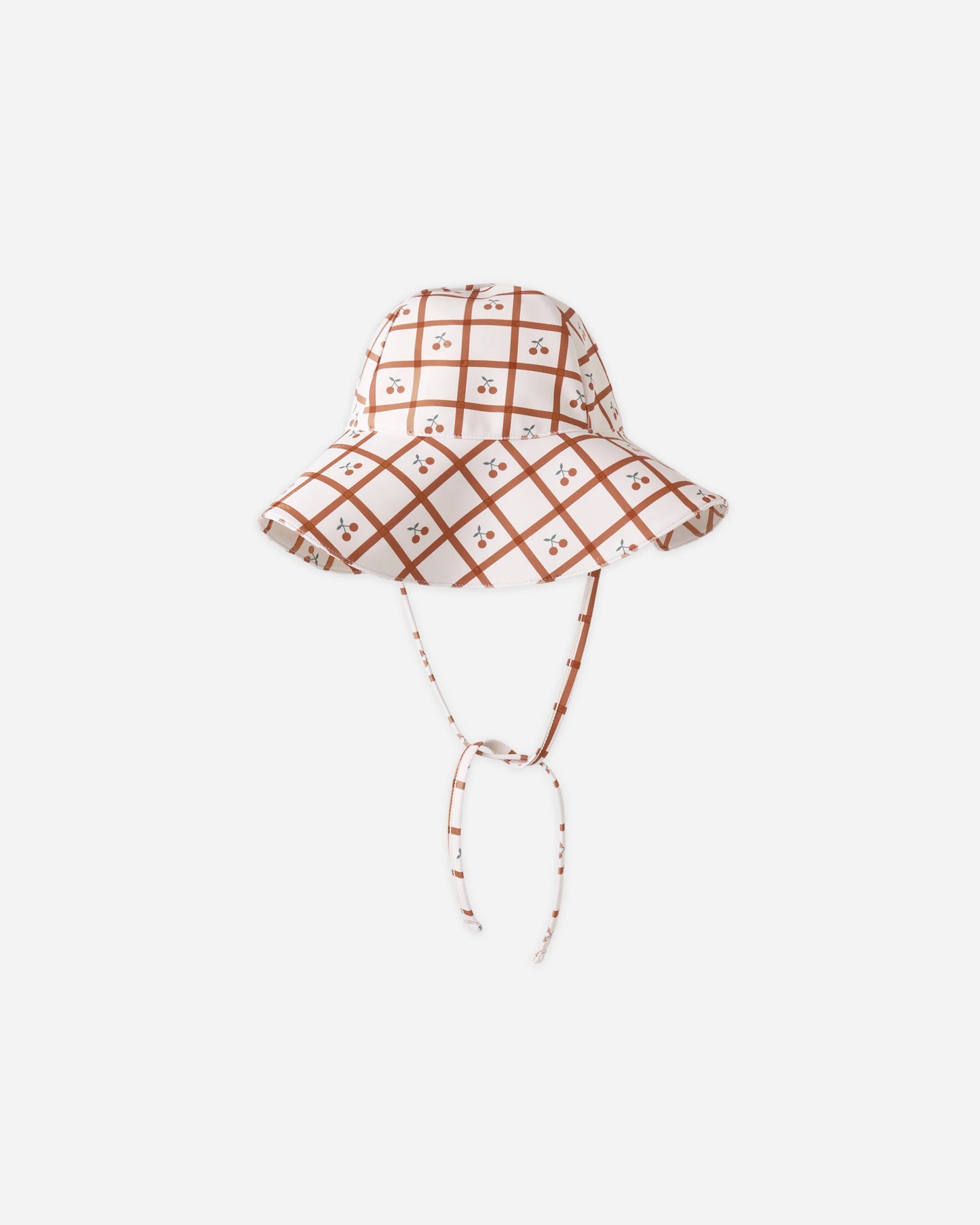 Rylee + Cru Floppy Swim Hat Cherry Check/Natural