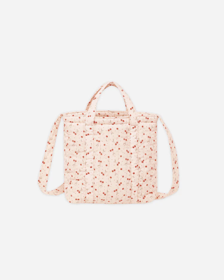 Rylee + Cru Quilted Tote Bag, Shell/ Cherries