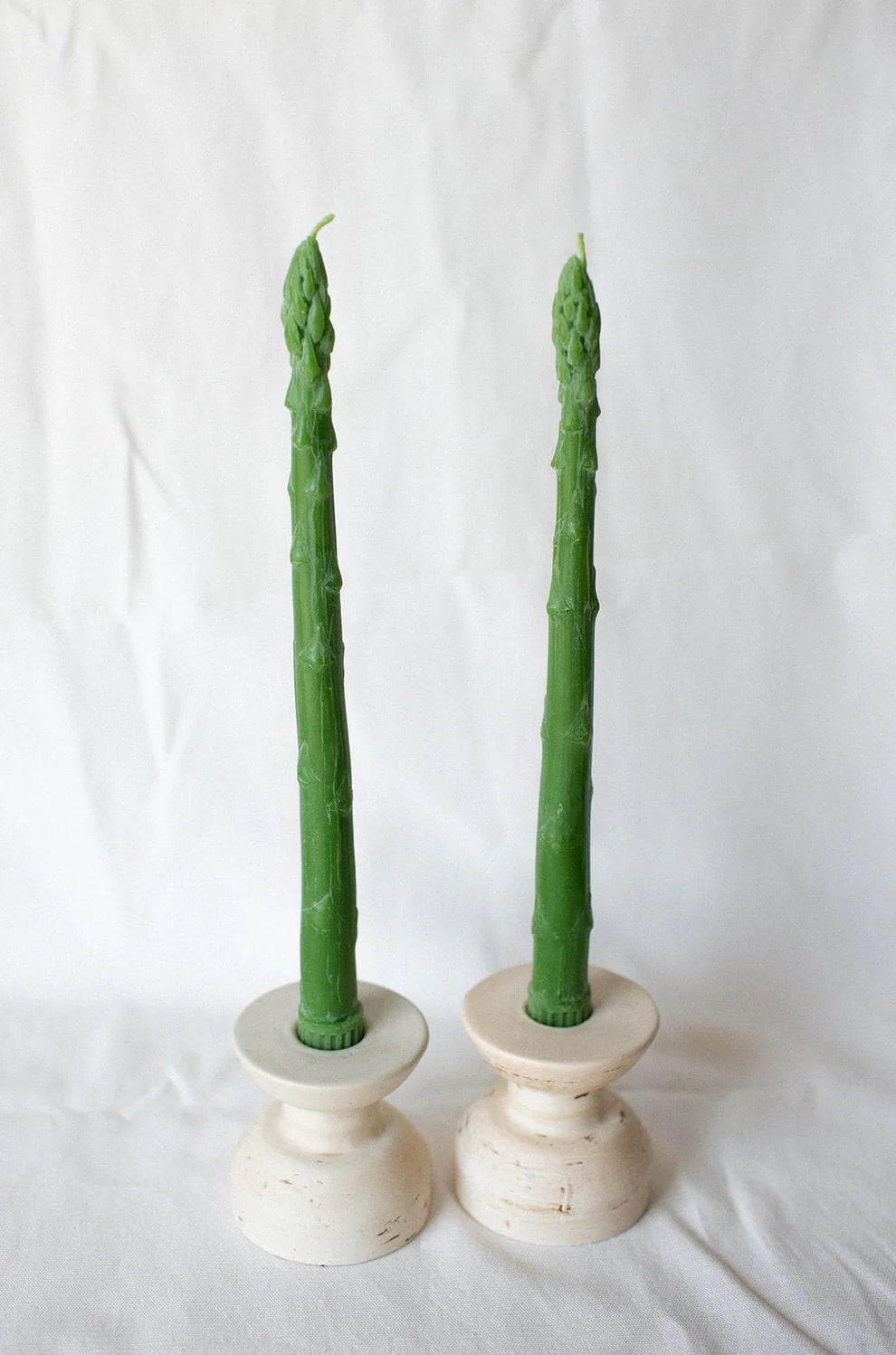 Happy Organics Beeswax Asparagus Candle Taper Set of 2