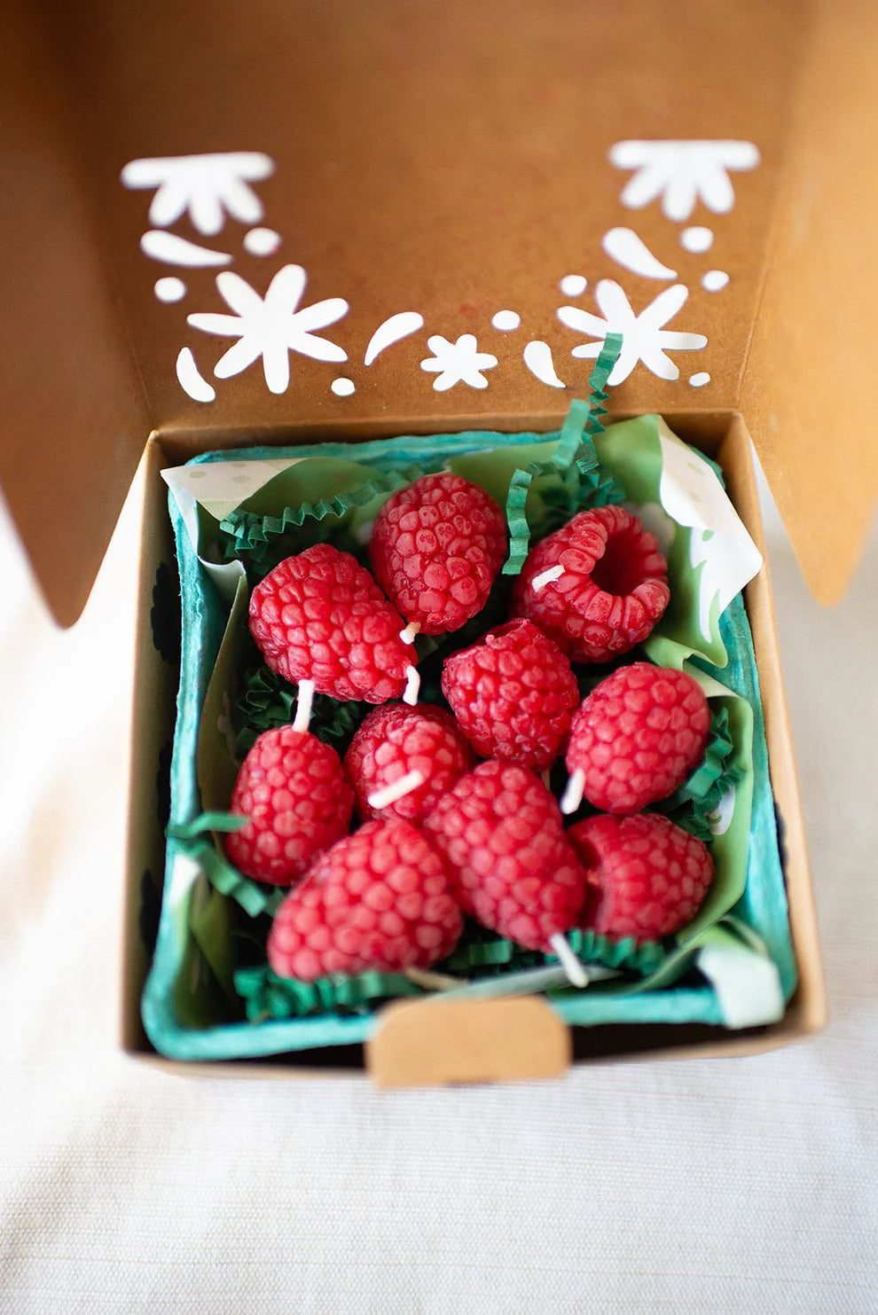 Happy Organics Beeswax Raspberry Birthday Candles Set of 10