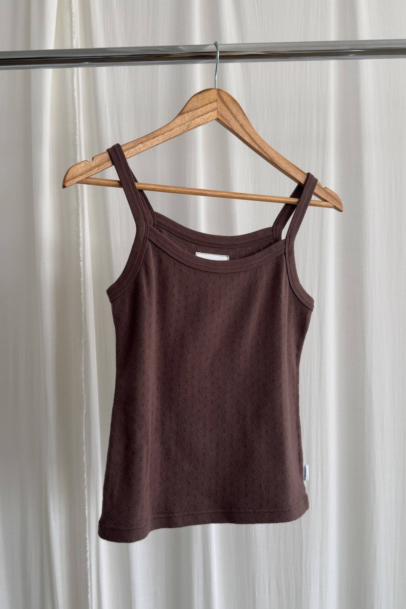 Le Bon Shoppe Pointelle Eve Cami, Chocolate