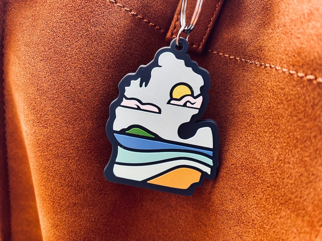 Jacob and Louise 2" Michigan Rubber Keychain