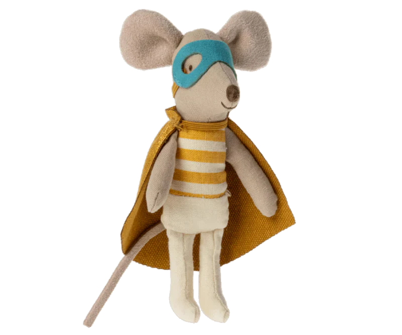 Maileg Super Hero Mouse, Little Brother in Matchbox