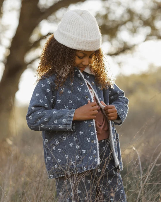 Rylee + Cru Long Chore Coat Heart Ditsy, Indigo