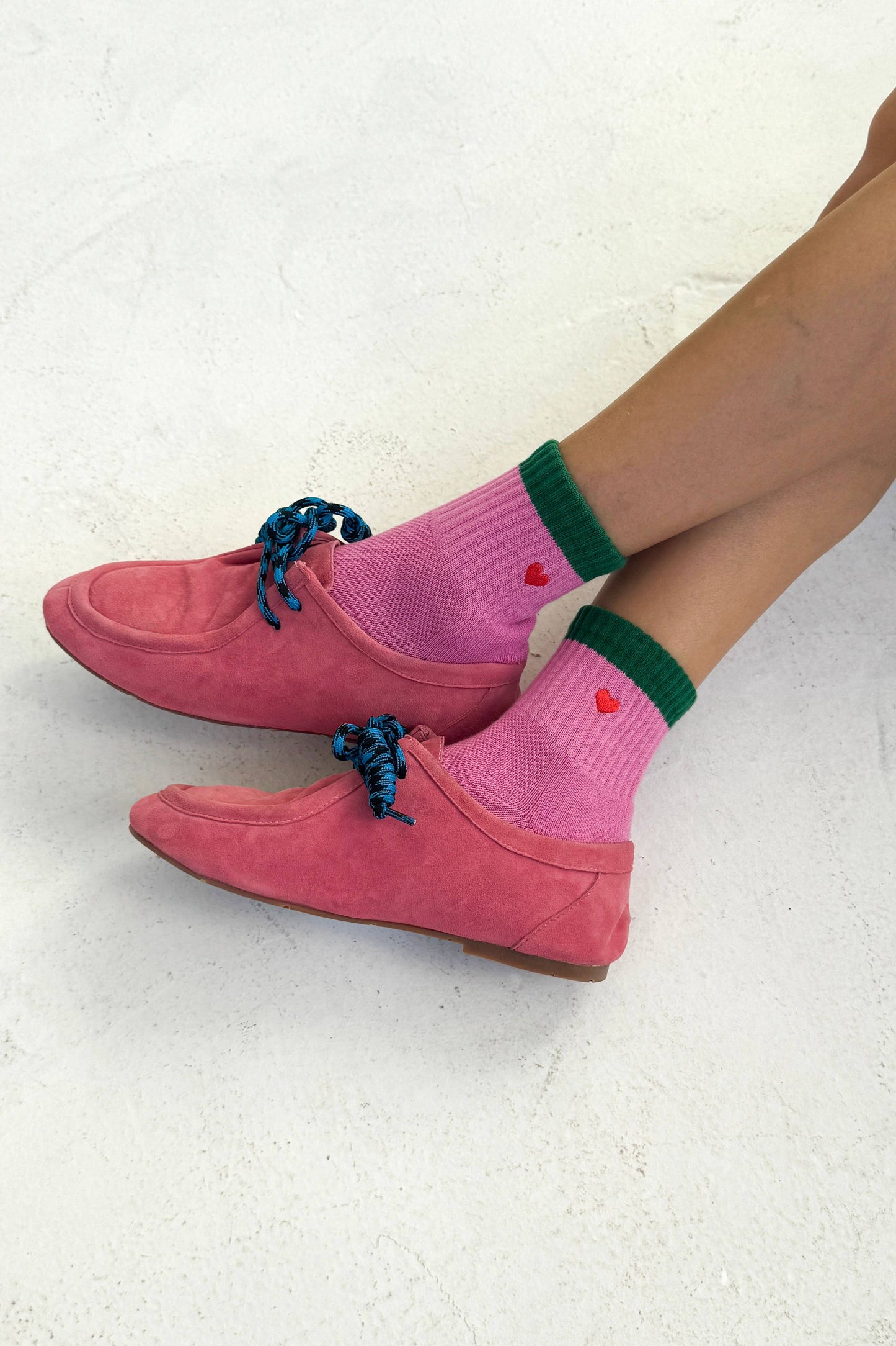 Le Bon Shoppe Embroidered Color Block Girlfriend Socks