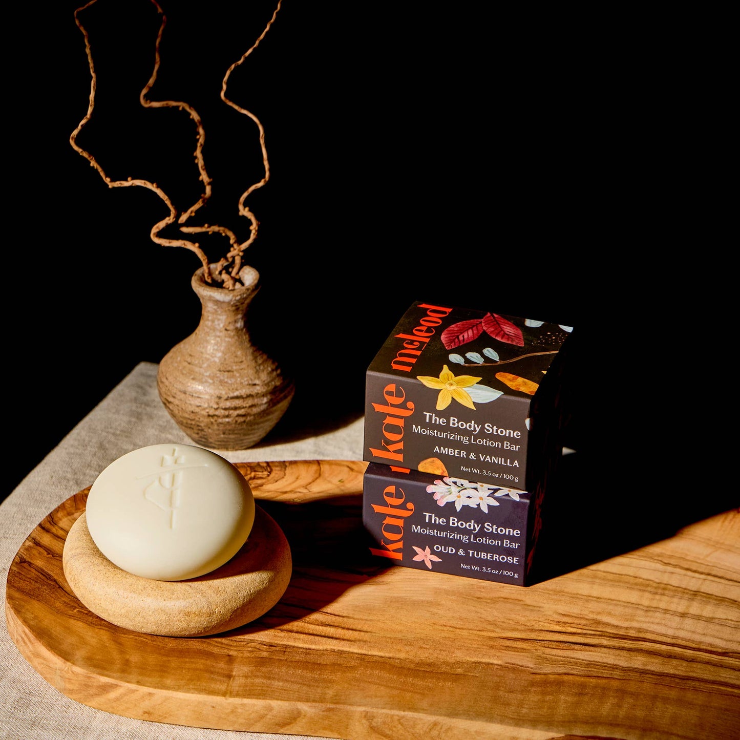 Kate McLeod Oud & Tuberose Body Stone | Deep Moisturizing Lotion Bar