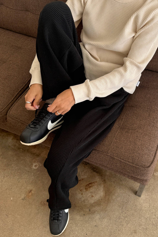 Le Bon Shoppe Waffle Lo Pants, True Black
