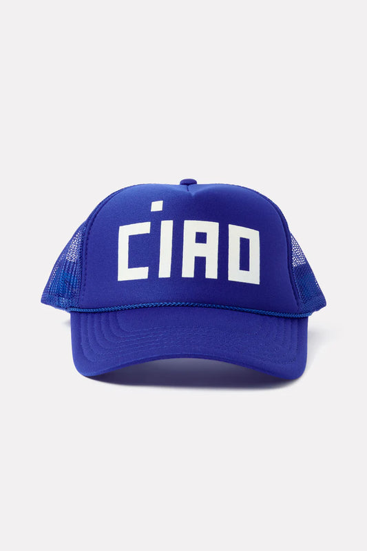 Clare V Ciao Trucker Hat, Cobalt