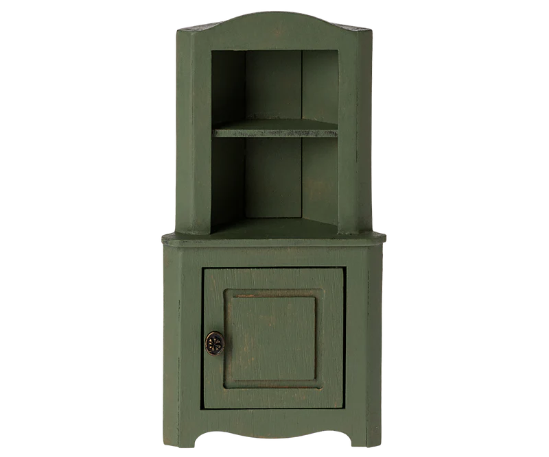 Maileg Corner Cabinet, Mouse, Dark Green