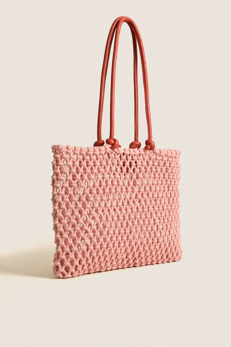 Clare V Sandy, Blush with Poppy Straps