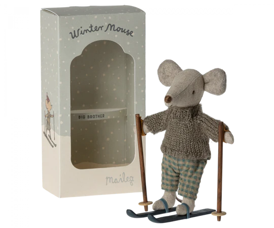 Maileg Winter Mouse With Ski Set - Multiple Options