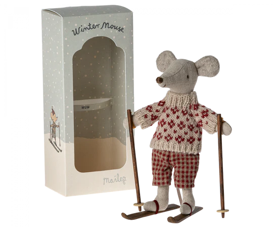 Maileg Winter Mouse With Ski Set - Multiple Options