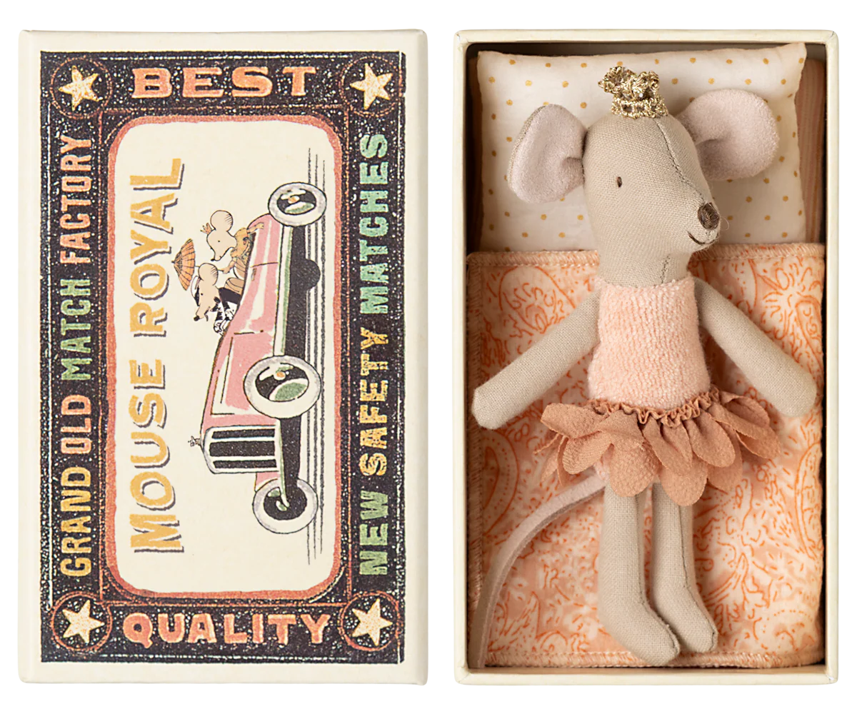 Maileg Princess Mouse, Little Sister in Matchbox