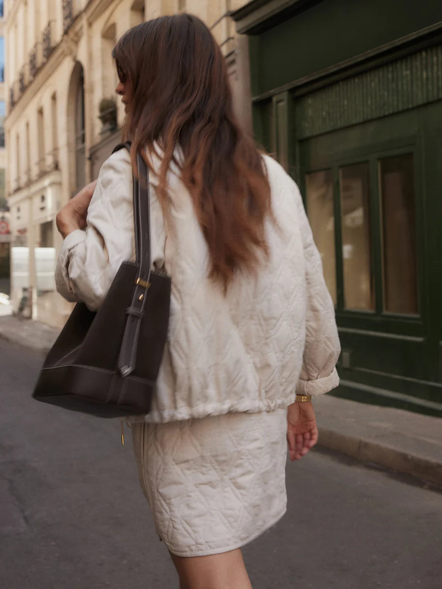 Varley Saba Quilted Jacket, Oat Milk