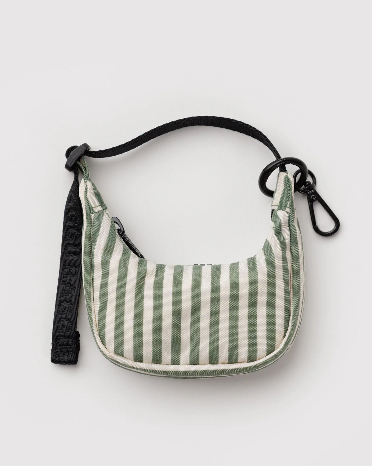 Baggu Crescent Bag Charm, Sage Stripe