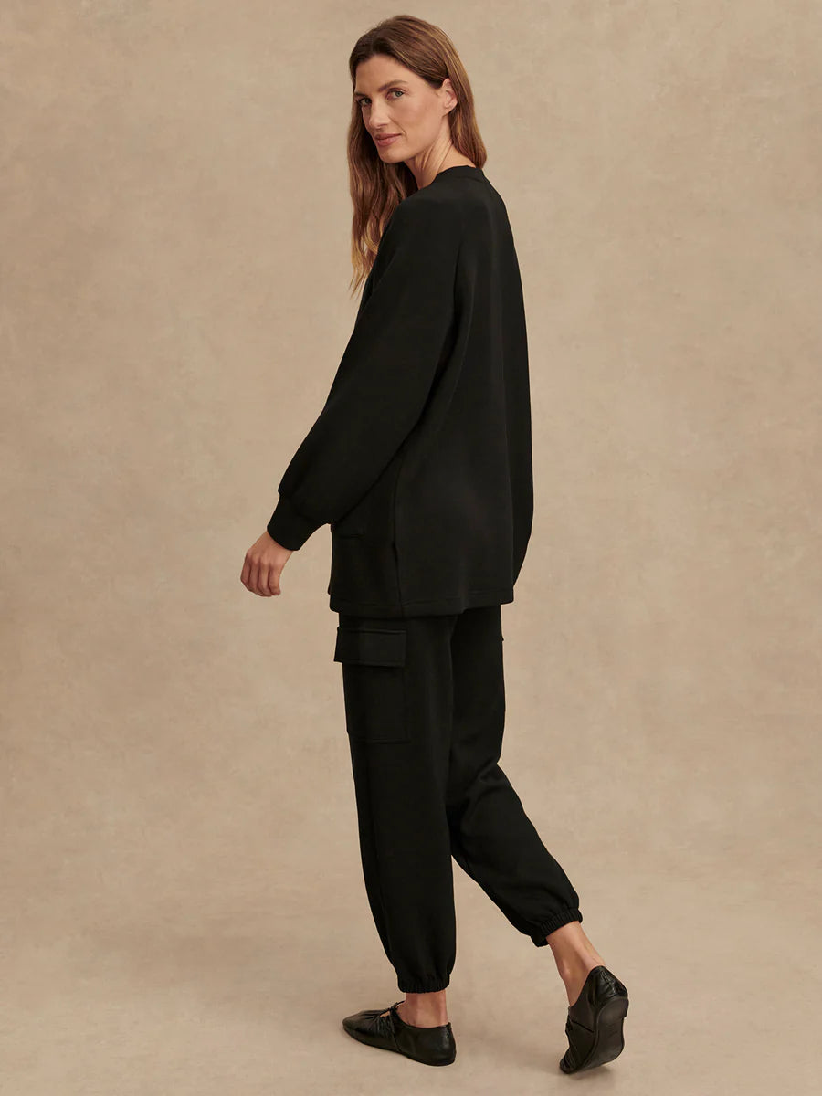 Varley Augusta Zip Through Top, Black