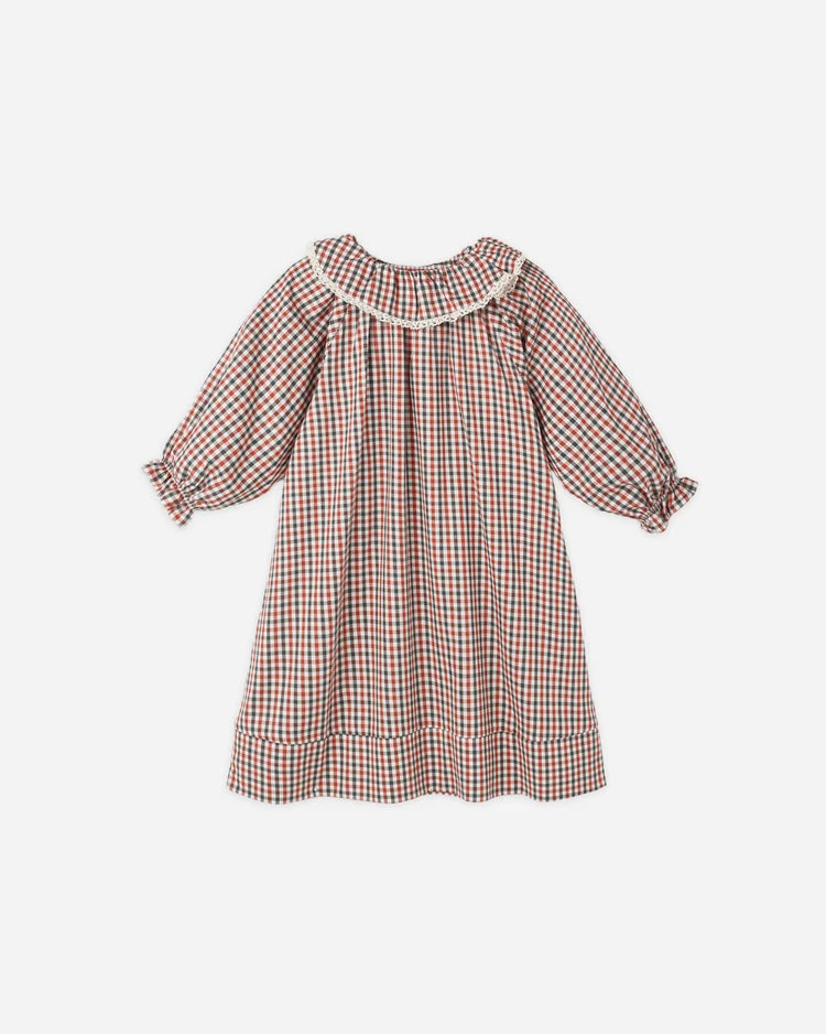 Rylee + Cru Girls Nightgown, Holiday Gingham/Natural