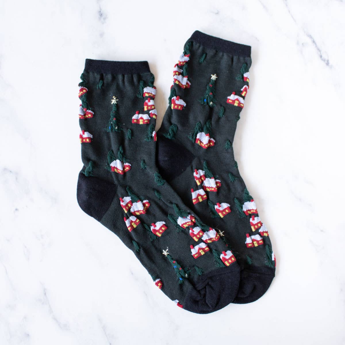 Tiepology Christmas Village Casual Socks