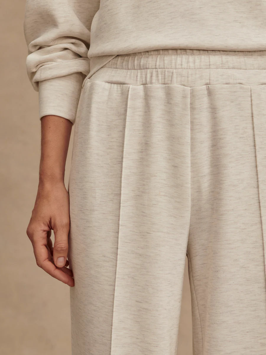 Varley The Wide Leg Pant 30, Ivory Marl