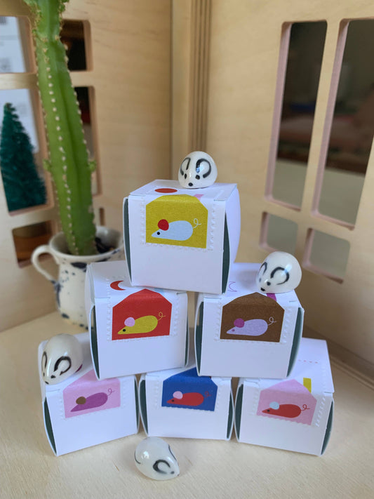 Spalted Home Tiny Ceramic Mouse