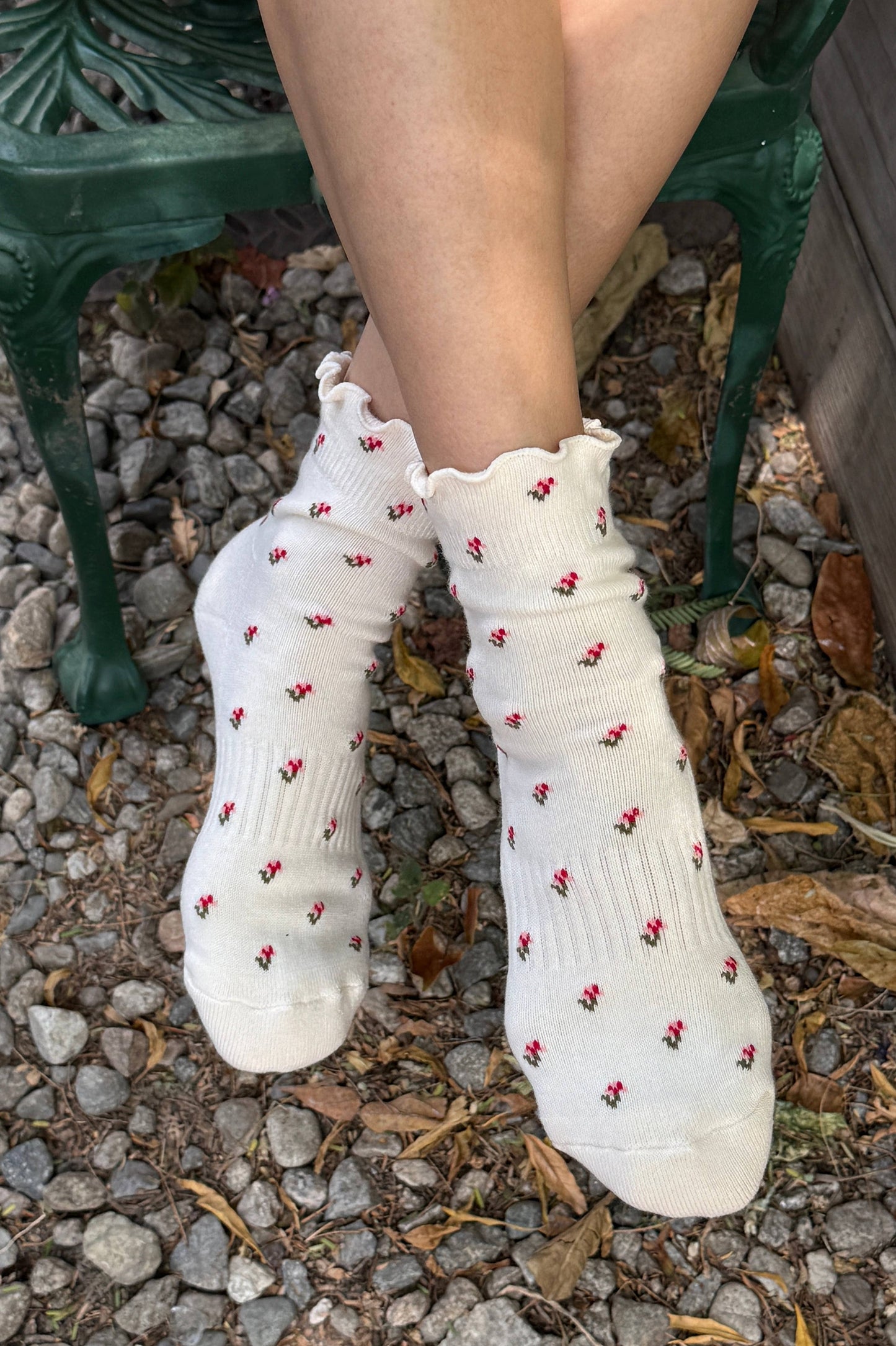 Le Bon Shoppe - Petal Ruffled Hugger Crew Socks