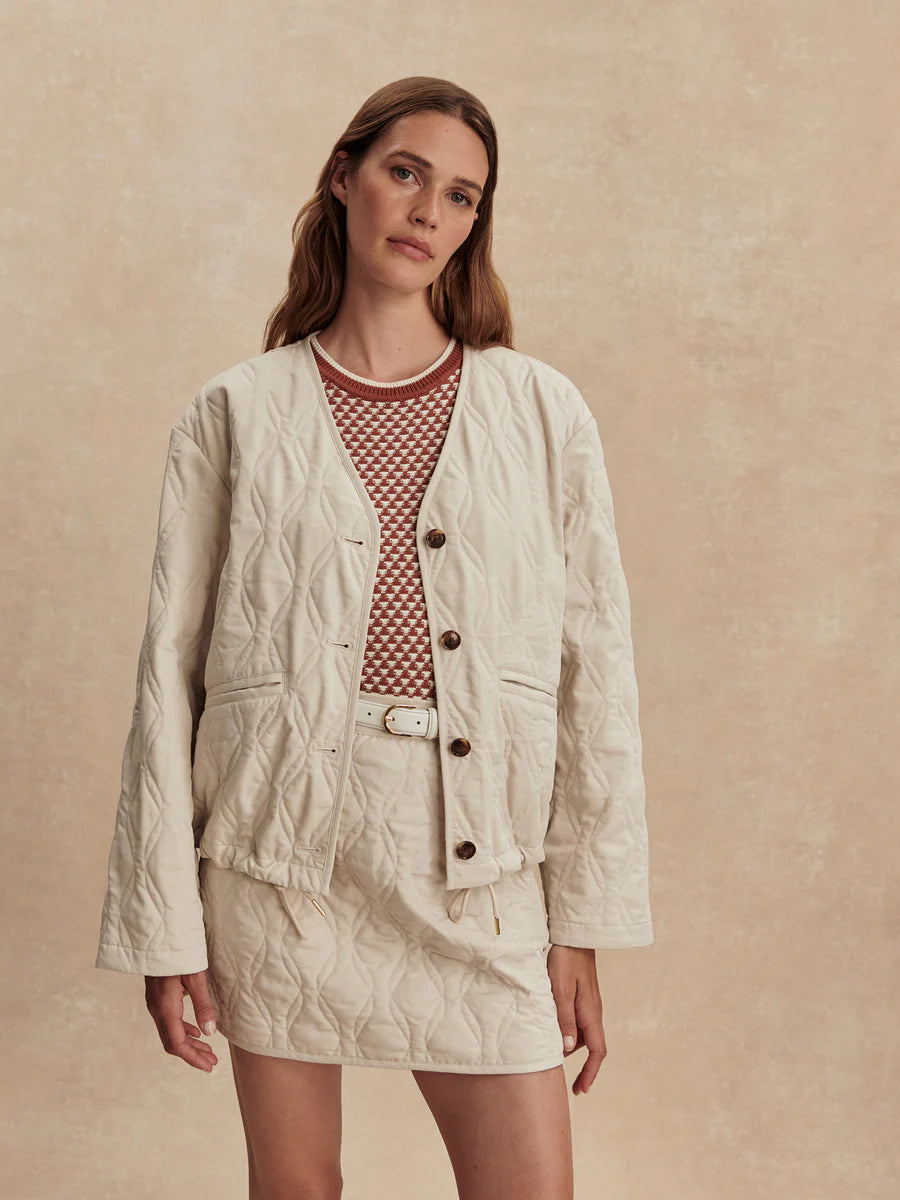 Varley Saba Quilted Jacket, Oat Milk